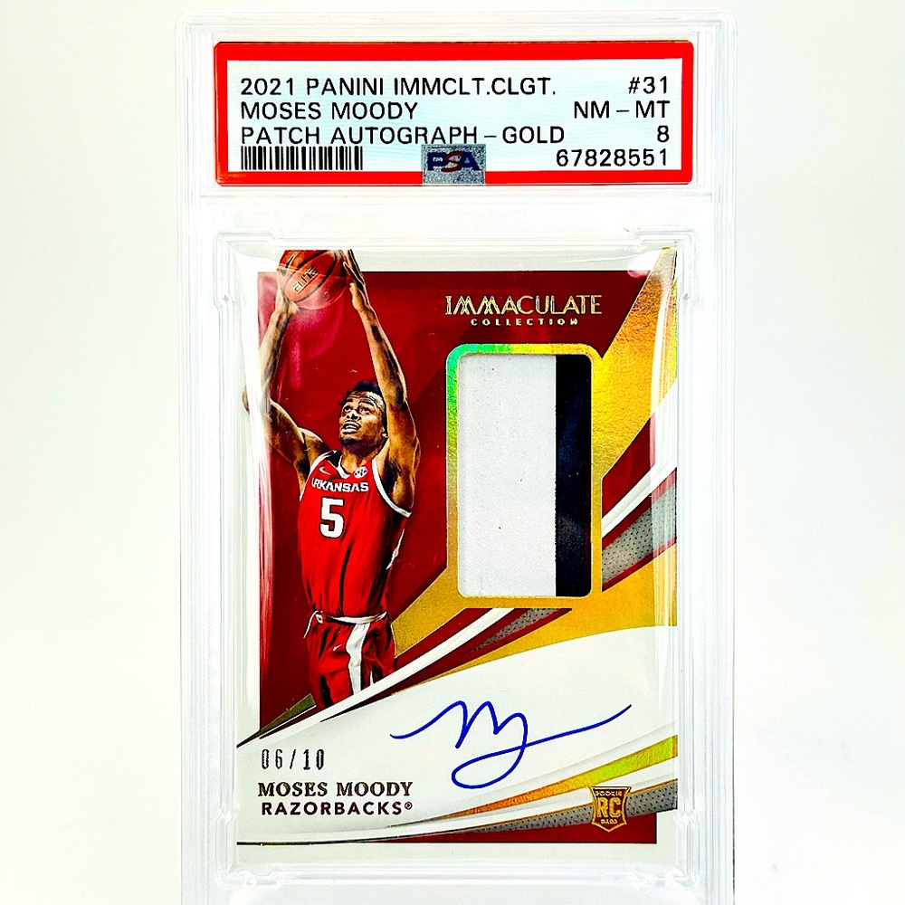 2021 Panini Immaculate Collection Collegiate 31 Moses Moody Patch Autograph-Gold - Picture 1 of 2